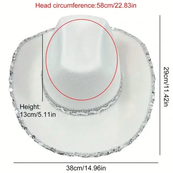 Women's Black Sequin Cowgirl Hat - Picture 3 of 3